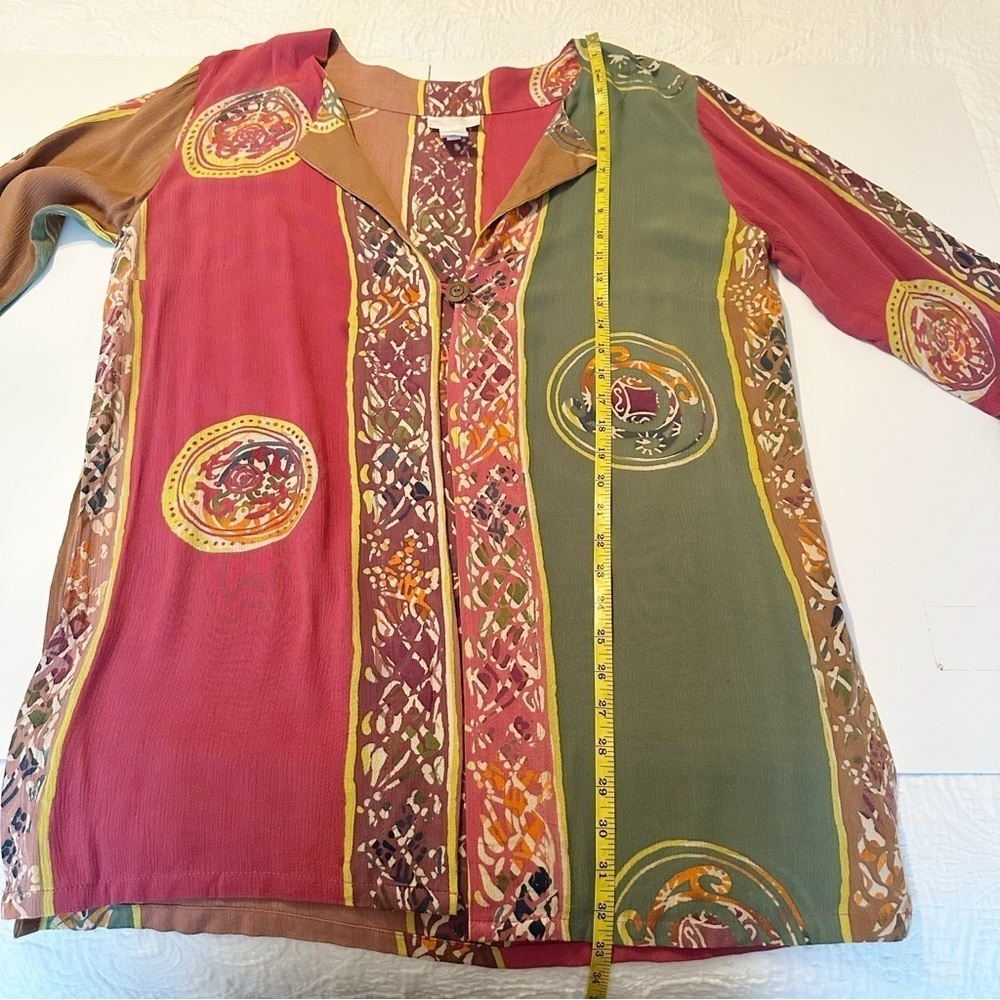 Soft Surroundings Batik One Button Topper Kimono Cardigan - Small - Picture 11 of 12